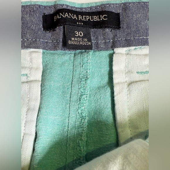 BANANA REPUBLIC Men's Aqua Linen blend Flat Front Shorts size 30 - Picture 9 of 11